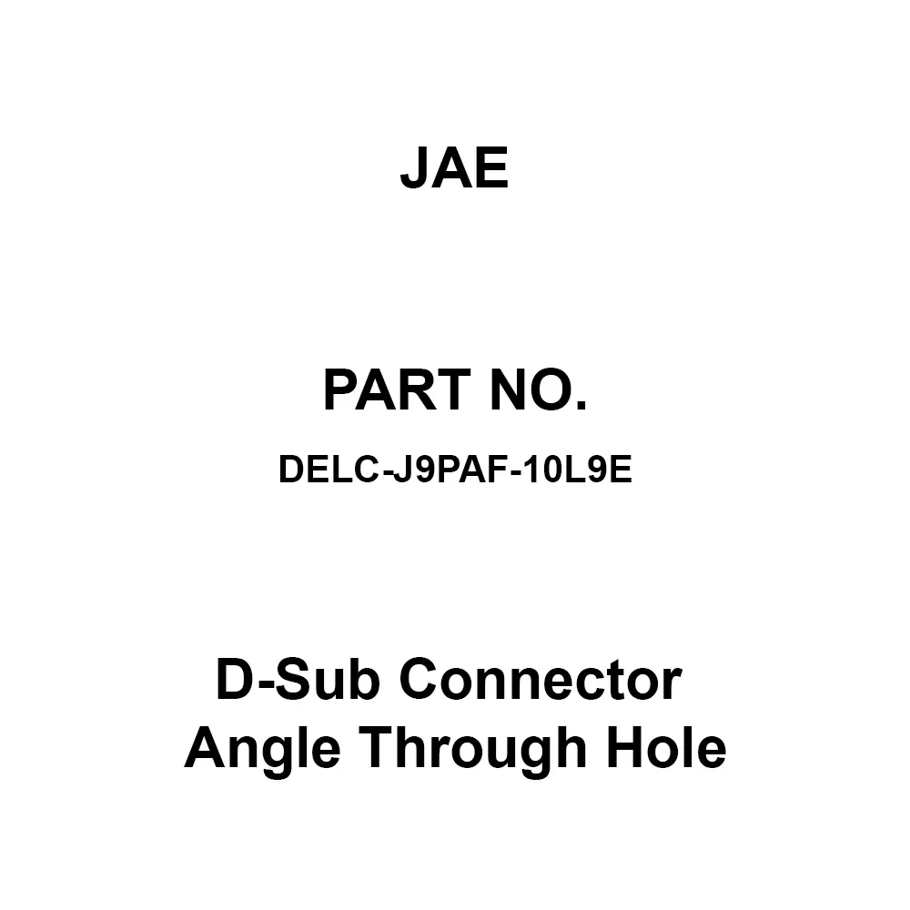 JAE D-Sub Connector Angle Through Hole L9 Type Hook Lug 9 Pole, DELC-J9PAF-10L9E