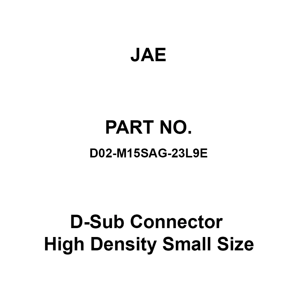 JAE D-Sub Connector High Density Small Size Emi Countermeasure Angle Through Hole Type, D02-M15SAG-23L9E