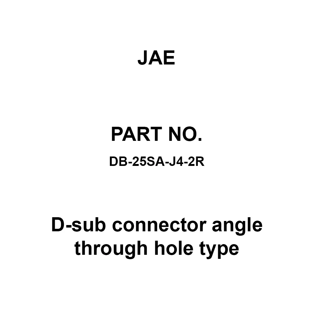 JAE D-Sub Connector Angle Through Hole Type (Machine Contact), DB-25SA-J4-2R