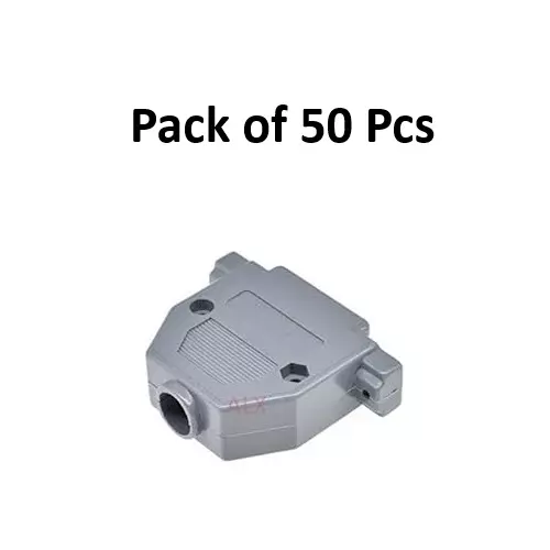 generic-serial-vga-connector-cover-case-db25-25-pin-d-type-plastic-grey-with-short-screws-mic005-pack-of-50-pcs