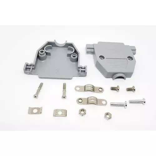generic-serial-vga-connector-cover-case-db25-25-pin-d-type-plastic-grey-with-short-screws-mic005-pack-of-50-pcs