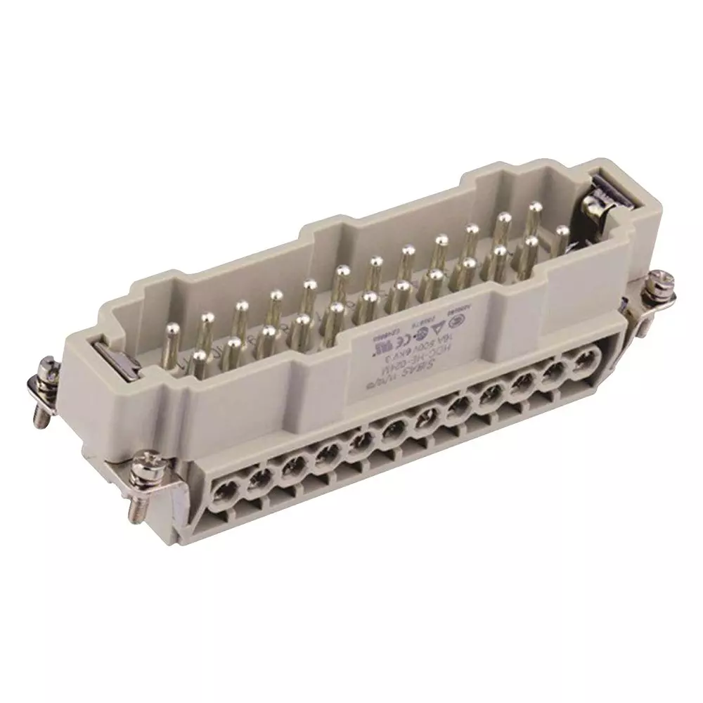 MOLEX / FLAMAR Heavy Duty Insert 16 Amp Current Rating 24+PE Contacts Plug Gender, T2040482101-000