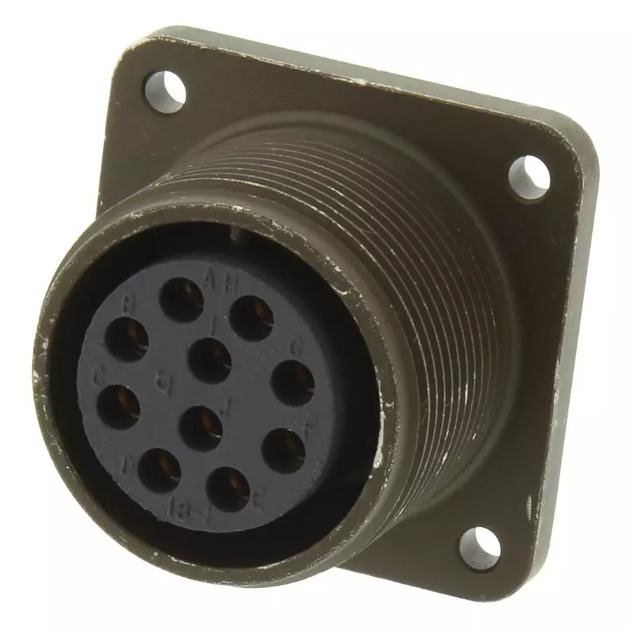 ITT CANNON Circular MIL Spec Connectors CIRCULAR CONNECTOR, RECEPTACLE, SIZE 18, 10 POSITION, BOX, MS3102R18-1S