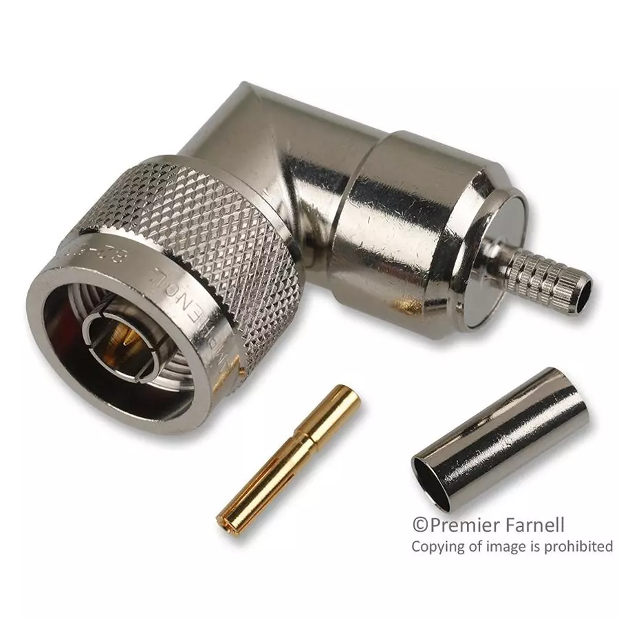 AMPHENOL RF RF Connectors RF/COAXIAL, N PLUG, R/A, 50 OHM, CRIMP, 082-5374