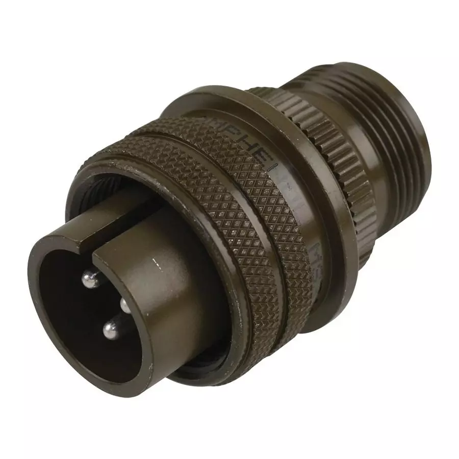 AMPHENOL INDUSTRIAL CIRCULAR CONNECTOR PLUG, SIZE 16, 3 POSITION, CABLE, 97-3106A-16-10P