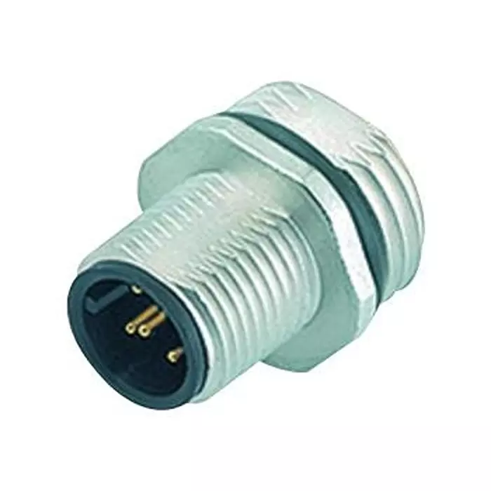 BINDER SENSOR CONN, PLUG, 4POS, M12, PANEL, 86-0131-0002-00004