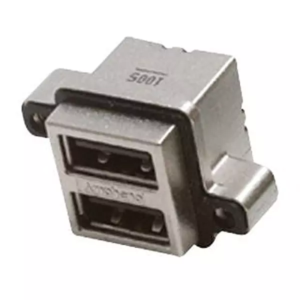 AMPHENOL COMMUNICATIONS SOLUTIONS USB STACKED, 2.0 TYPE A, 2PORT, R/A, MUSBC11130