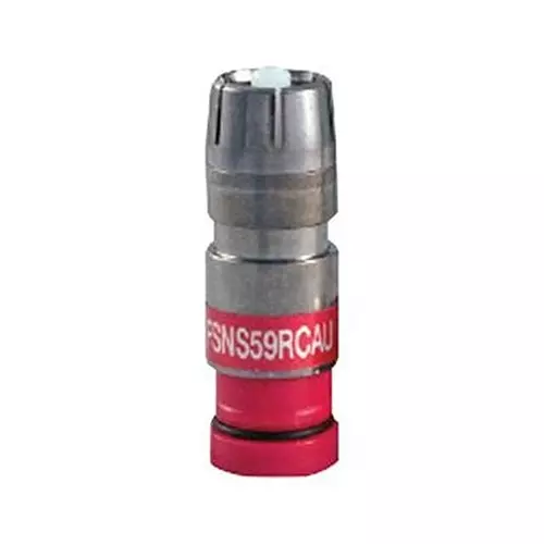 BELDEN RG59 RCA COAX COMPRESSION CONN, PLUG/RED, FSNS59RCAU-25