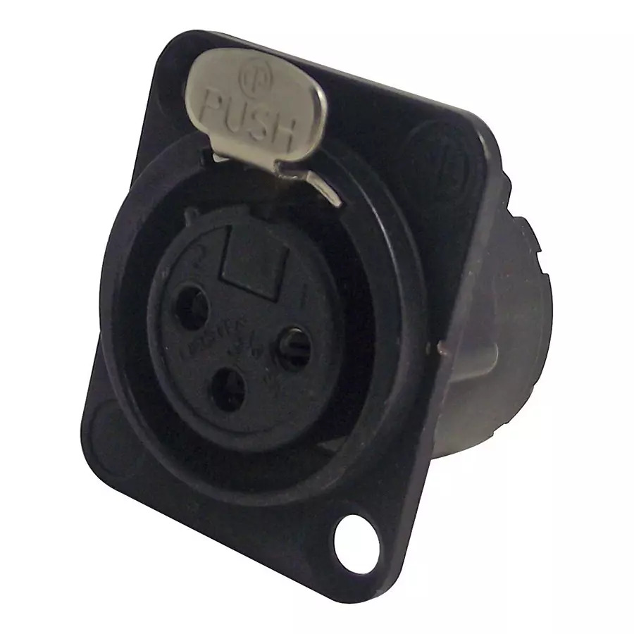 NEUTRIK SOCKET, XLR, BLACK, 3POLE, NC3FD-LX-BAG