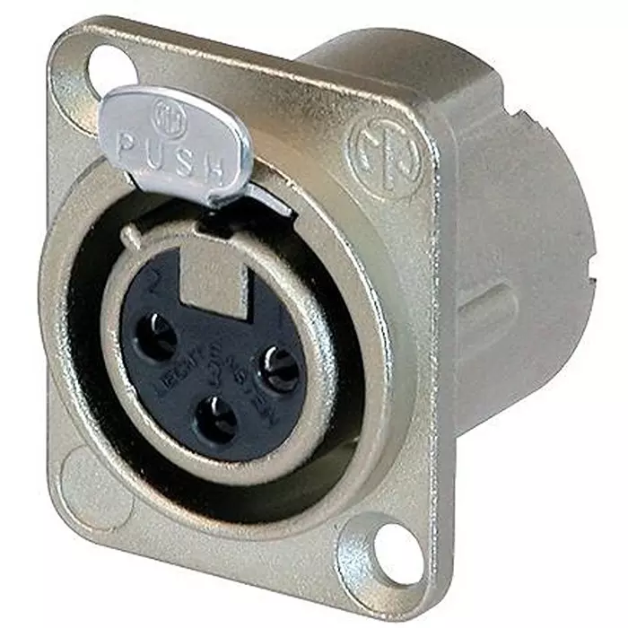 NEUTRIK SOCKET, XLR, PANEL, PCB, R/A, 3POLE, NC3FD-H