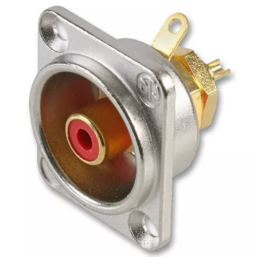 NEUTRIK SOCKET, PHONO, D SHELL, RED, NF2D-2