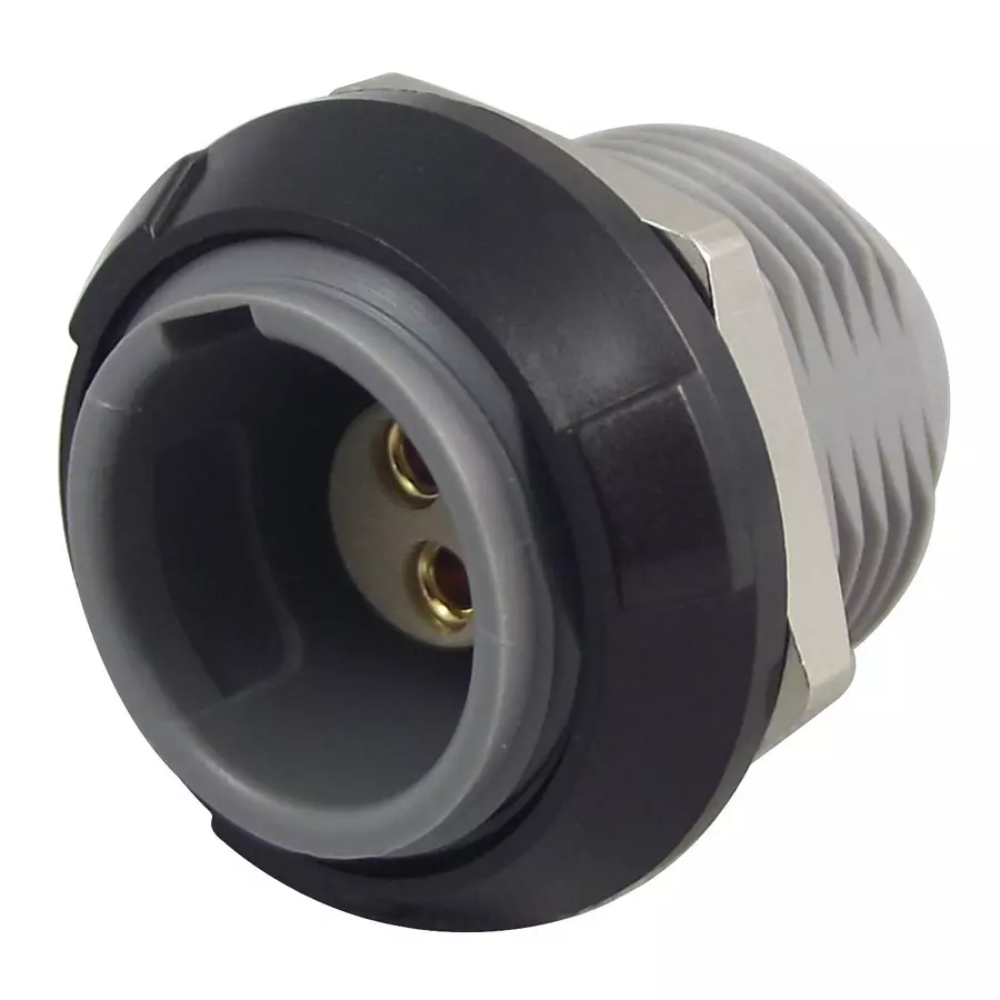 REDEL Socket, Panel Mount, Black, 2Way, PKG.M0.2GL.LN