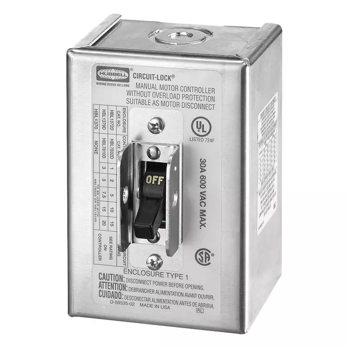 HUBBELL WIRING DEVICES SW DISCONNECTOR, 3P, 30A, 600VAC, SMD, HBL1379