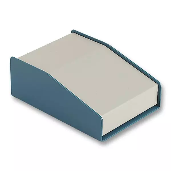 HAMMOND Metal Enclosures CASE, SLOPED, BLUE/GREY, 1456KK4WHBU