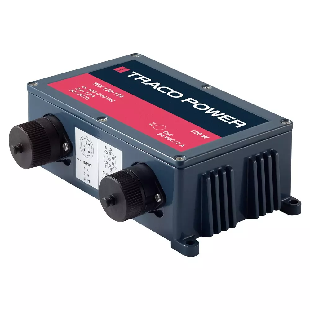 TRACO POWER AC / DC Enclosed Power Supplies AC/DC, 24V/5A/120W, IP67, TEX 120-124