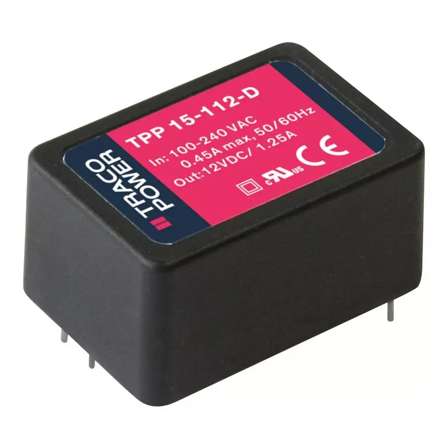 TRACO POWER AC / DC PCB Mount Power Supplies POWER SUPPLY, AC-DC, 12V, 1.25A, TPP 15-112-D