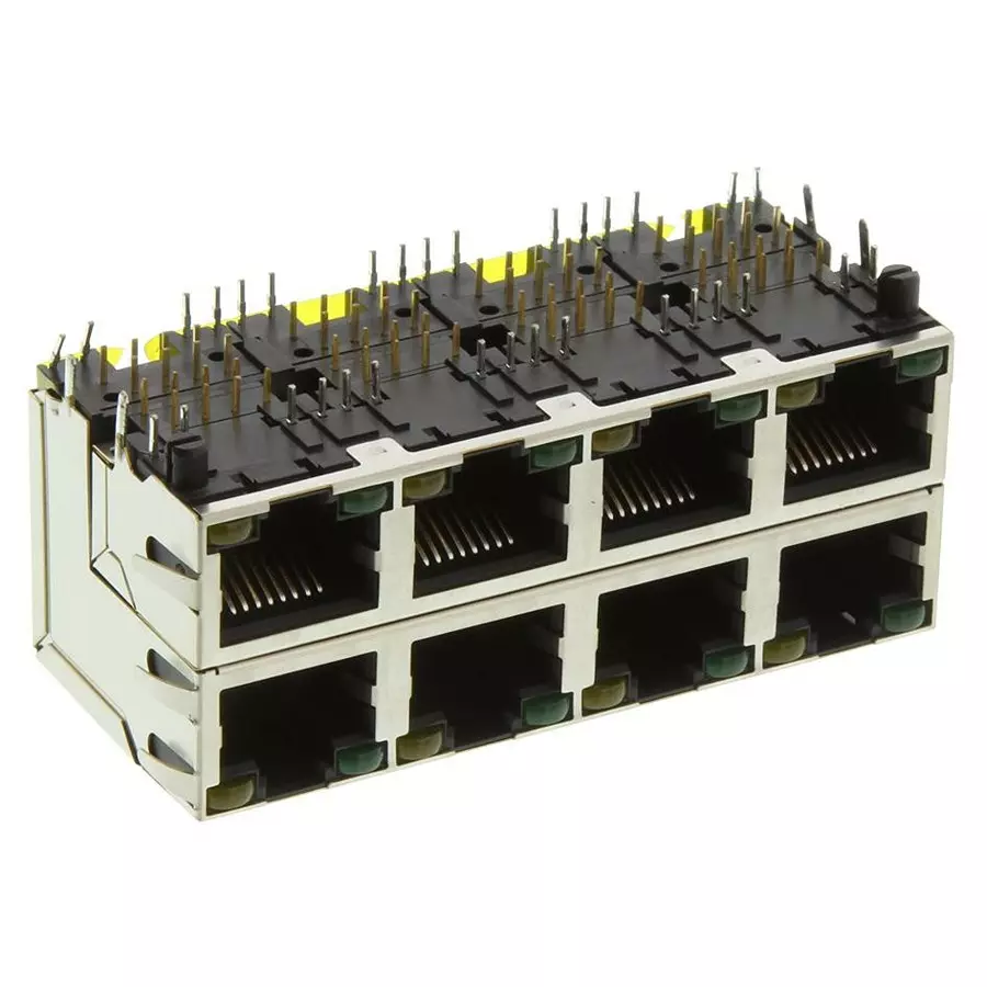 AMPHENOL COMMUNICATIONS SOLUTIONS MOD CONN, RJ45, JACK, 8P8C, 8PORT, CAT5, RJSAE-5384-08.