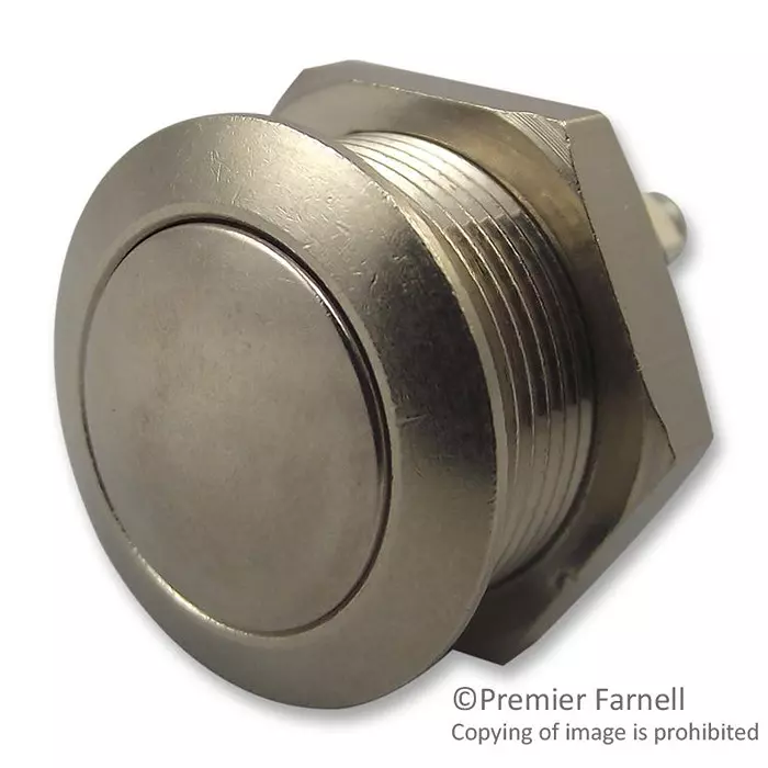 APEM Pushbutton, Metal, Curved, 19mm, AV191003C900