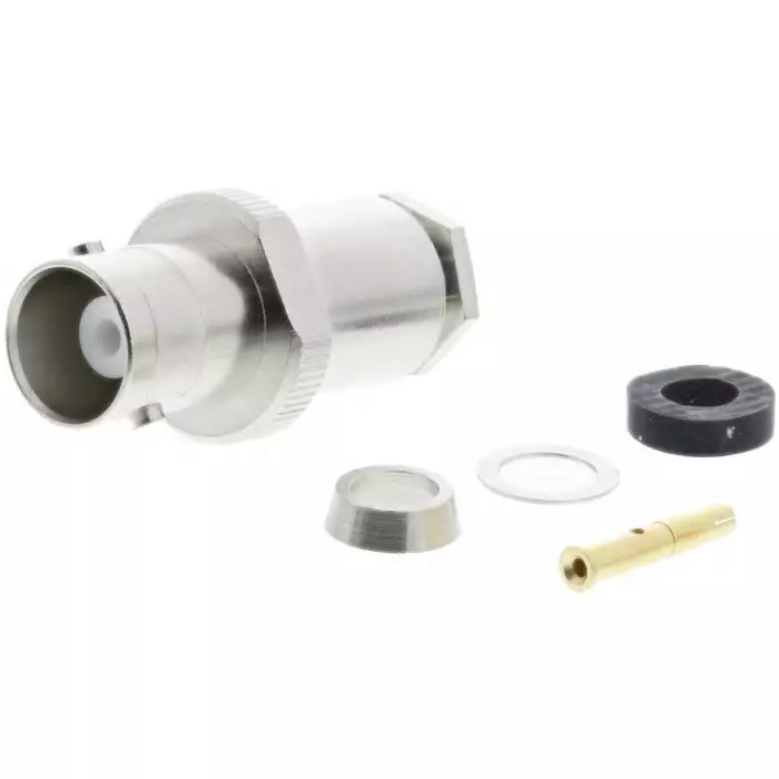 Telegartner Jack Cable Mount BNC Connector 50 Ω Clamp Termination Straight Body, J01001A0804