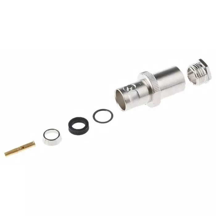 Telegartner Jack Cable Mount BNC Connector 75 Ω Clamp Termination Straight Body, J01003A1227