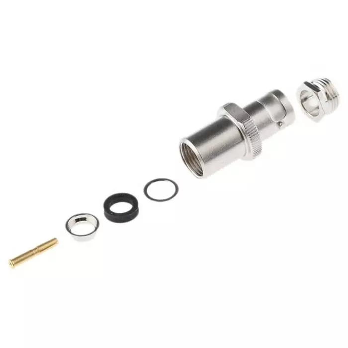 Telegartner Jack Cable Mount BNC Connector 75 Ω Clamp Termination Straight Body, J01003A1227