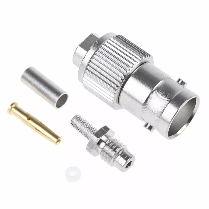 Telegartner Jack Cable Mount BNC Connector 50 Ω Crimp Termination Straight Body, J01001B0005