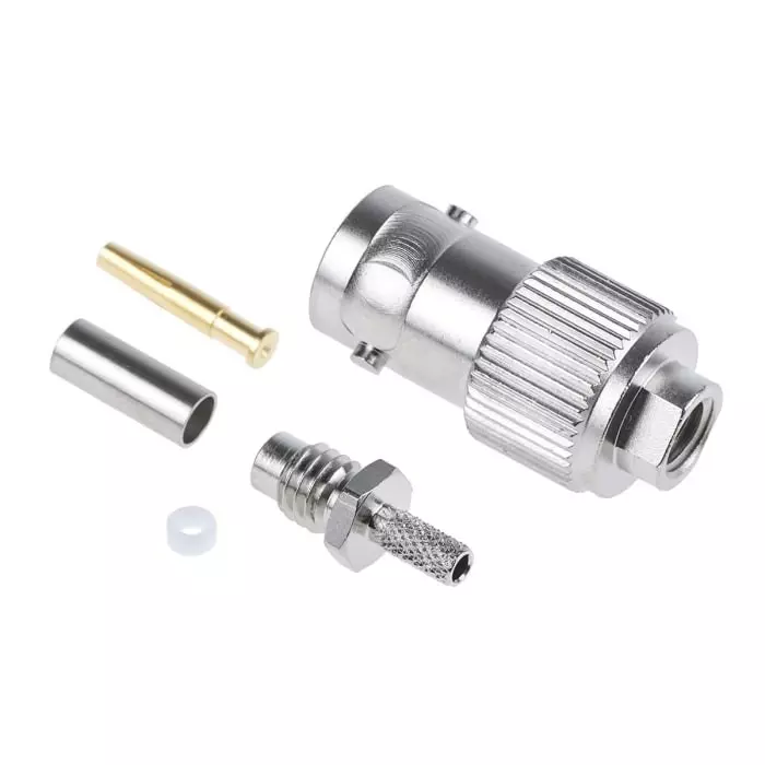 Telegartner Jack Cable Mount BNC Connector 50 Ω Crimp Termination Straight Body, J01001B0005