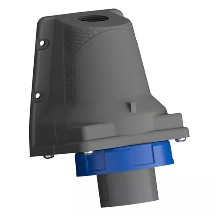 Amphenol Industrial Easy Safe IP67 Blue Wall Mount 2P + E Right Angle Industrial Power Plug, Rated At 16A, 230 V, 2CMA101166R1000216EBS6W