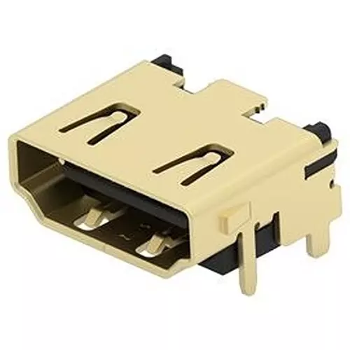 TE CONNECTIVITY Hdmi Conn, R/A Rcpt, 19Pos, Pcb, 2485396-1
