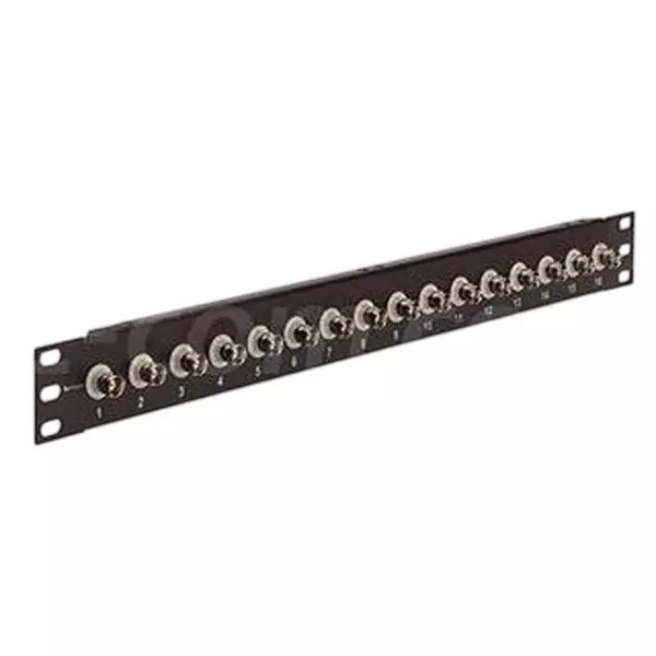 L-COM Connector, Bnc Patch Panel, 16Port, 1U, Pr175B16Blk