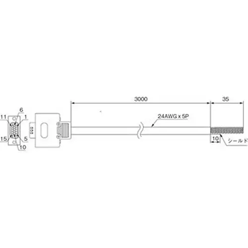 Omron Encoder Connection Cable for Serial Encoder, CK3W-CAES03A