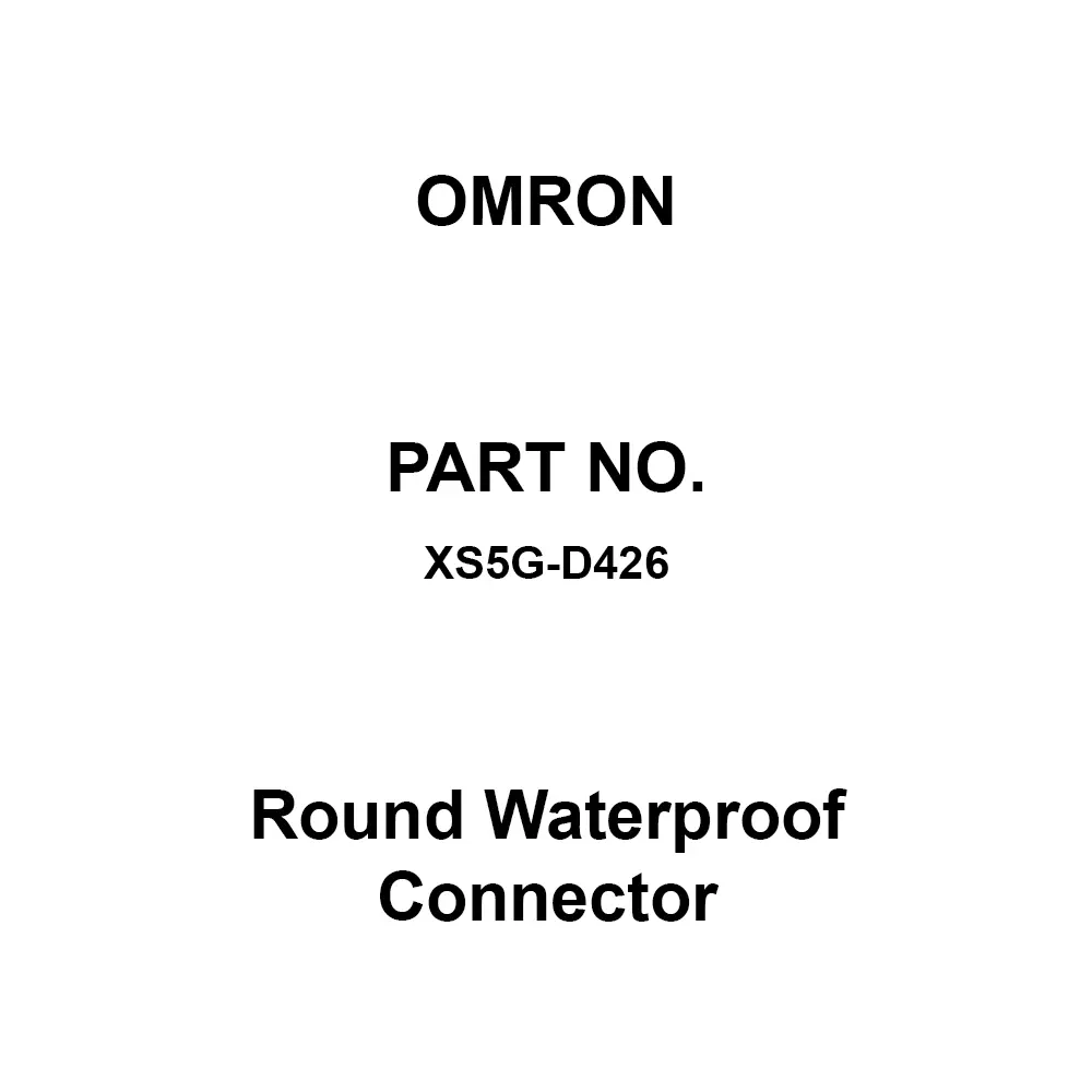 Omron Round Waterproof Connector 4 Pole, XS5G-D426