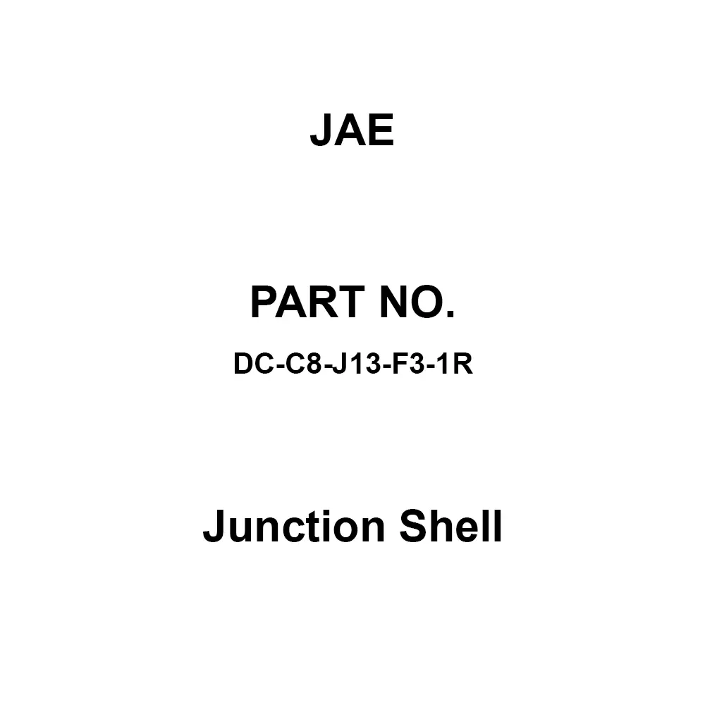 JAE Junction Shell for (Shell size) DC, DC-C8-J13-F3-1R