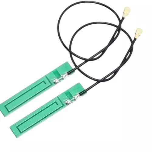 NBR PCB Antenna 3 dBi Gain 2.4-2.5 GHz Frequency 50 Ω Impendance, Black & Green (Pack of 2 Pcs)