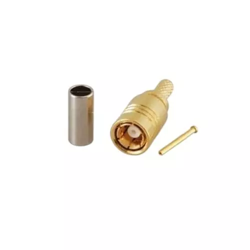 NBR SMB Female Crimp Coaxial RF Connector 0.7x0.2 inch Hole for RG-174, RG-316 & RG-179 Cable
