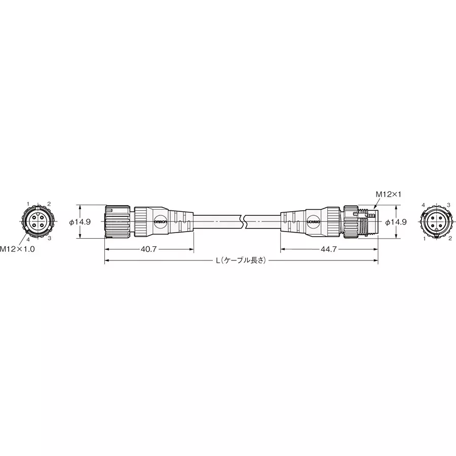Omron Round Waterproof Connector XS5, XS5W-D421-U81-F
