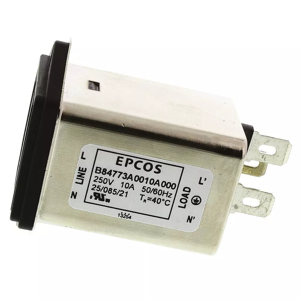 Epcos B84773 Series Panel Mount IEC Inlet Filter 10 Amp 250 V AC/DC, B84773A0010A000 (Pack of 40)