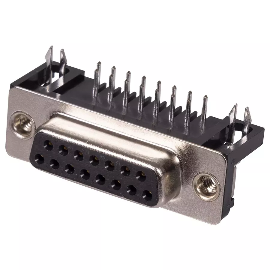 MULTICOMP PRO D Sub Connectors SOCKET, D, PCB, R/A, 15WAY, 5504F1-15S-02-03-F1 (Pack of 5)