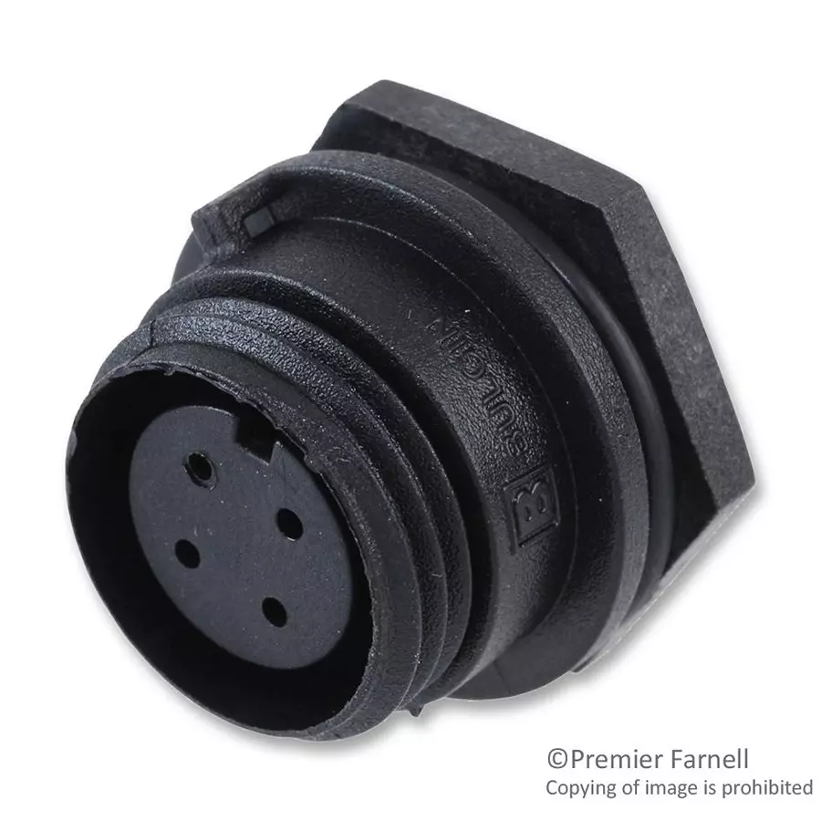 BULGIN LIMITED CIRCULAR CONNECTOR, RECEPTACLE, 4 POSITION, PANEL, PX0412/04/S/4550