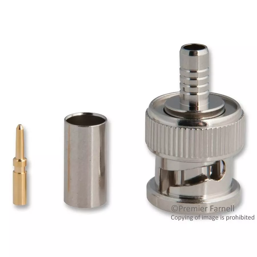 AMPHENOL RF RF Connectors RF/COAXIAL, BNC PLUG, STRAIGHT, 50 OHM, CRIMP, 000-36875