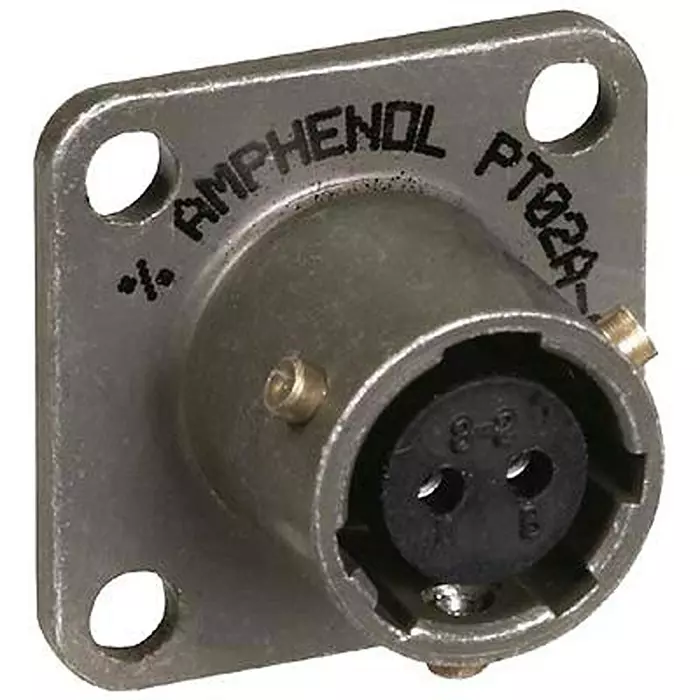 AMPHENOL INDUSTRIAL CIRCULAR CONNECTOR, RECEPTACLE, SIZE 8, 2 POSITION, BOX, PT02A-8-2S