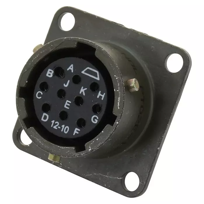 AMPHENOL INDUSTRIAL CIRCULAR CONNECTOR, RECEPTACLE, SIZE 12, 10 POSITION, BOX, PT02E12-10S.