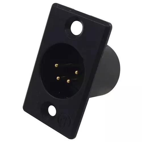 NEUTRIK PLUG, XLR, PANEL, BLACK, 4POLE, NC4MP-B