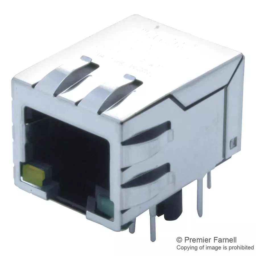 STEWART CONNECTOR CONNECTOR, RJ45, JACK, 8P8C, TH, SS-7488S-YG-PG4-BA