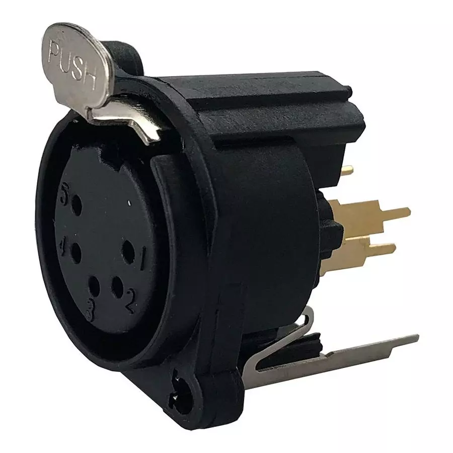 IO AUDIO TECHNOLOGIES Xlr Connector, Jack, 5Pos, Pcb, IO-XLR5-F-EV
