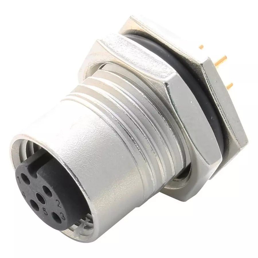 AMPHENOL LTW Sensor Connector, M12, Rcpt, 5Pos, M12A-05PFFP-SF8001