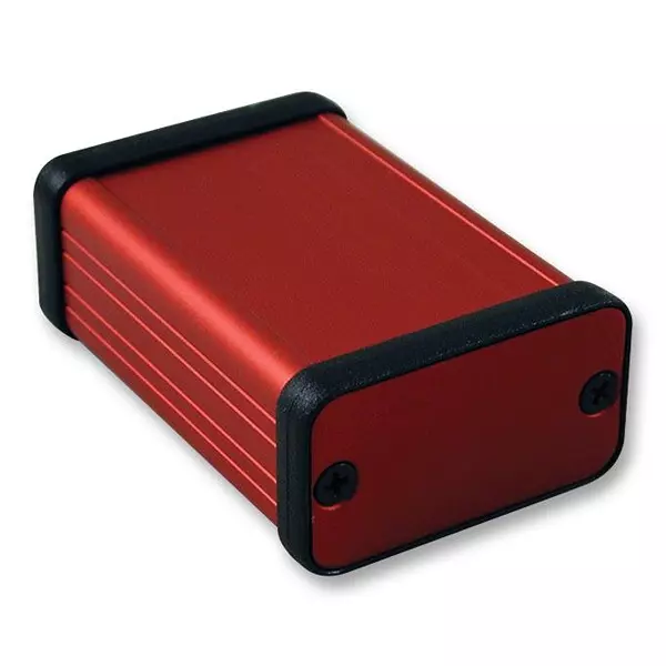 HAMMOND Metal Enclosures PCB BOX ENCLOSURE, ALUM, RED, 1455D601RD