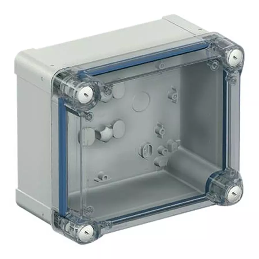 SCHNEIDER ELECTRIC Plastic Enclosures INDUSTRIAL BOX, WALL MNT, ABS, GRY/CLEAR, NSYTBS292416HT