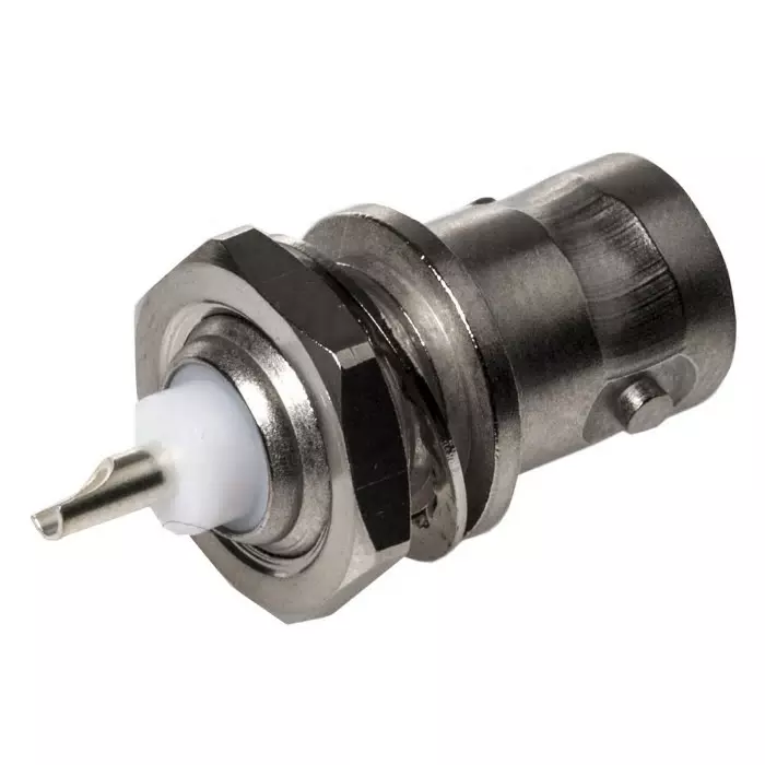 Telegartner Jack Panel Mount BNC Connector 50 Ω Solder Termination Straight Body, J01001B0615