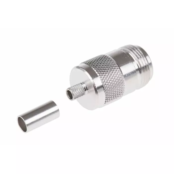 Telegartner Jack Cable Mount N Connector 50 Ω Crimp Termination Straight Body, J01021A0063